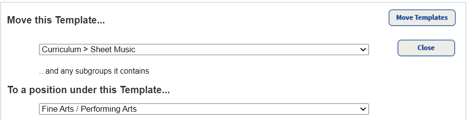 Move the Sheet Music template.